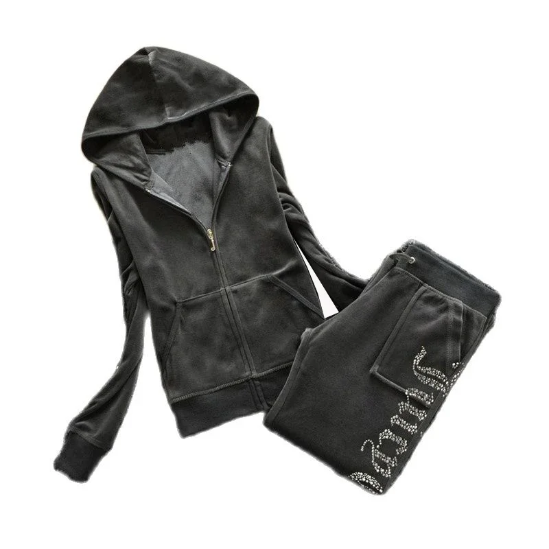 Y2K Winter Clothing - Y2k Women's Tracksuit Spring/Fall Hoodies juicy