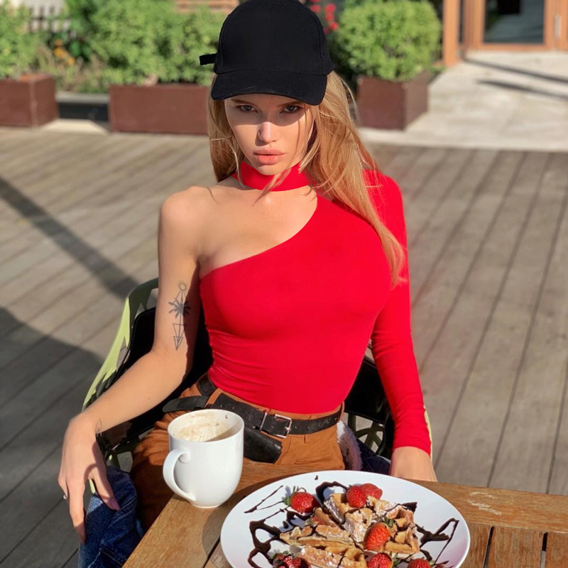 Halter One-shoulder Sexy Bodys - đánh giá và giá Y2K Winter Clothing
