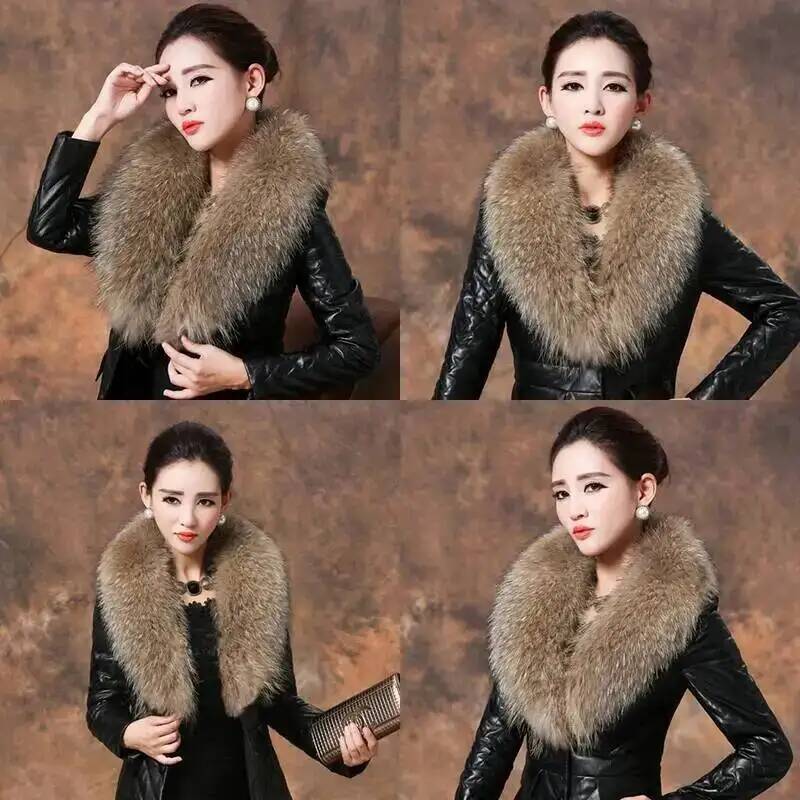 Natural Raccoon Fur Collar Rea - đánh giá và giá Winter Clothing Deals