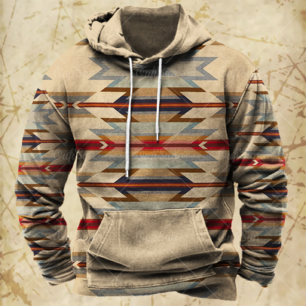 Men Hooded Vintage Print  Swea - đánh giá và giá Winter Clothes Shop
