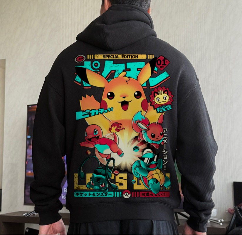 Black Oversized 4xl Pok É Mon  - đánh giá và giá Y2K Winter Clothing