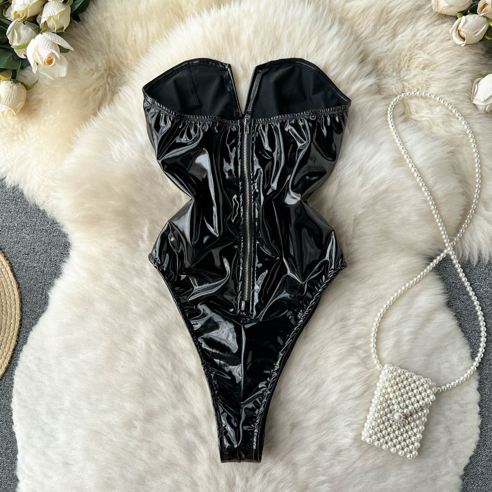 PU Leather Sexy Bodysuits Wome - đánh giá và giá Y2K Winter Clothing