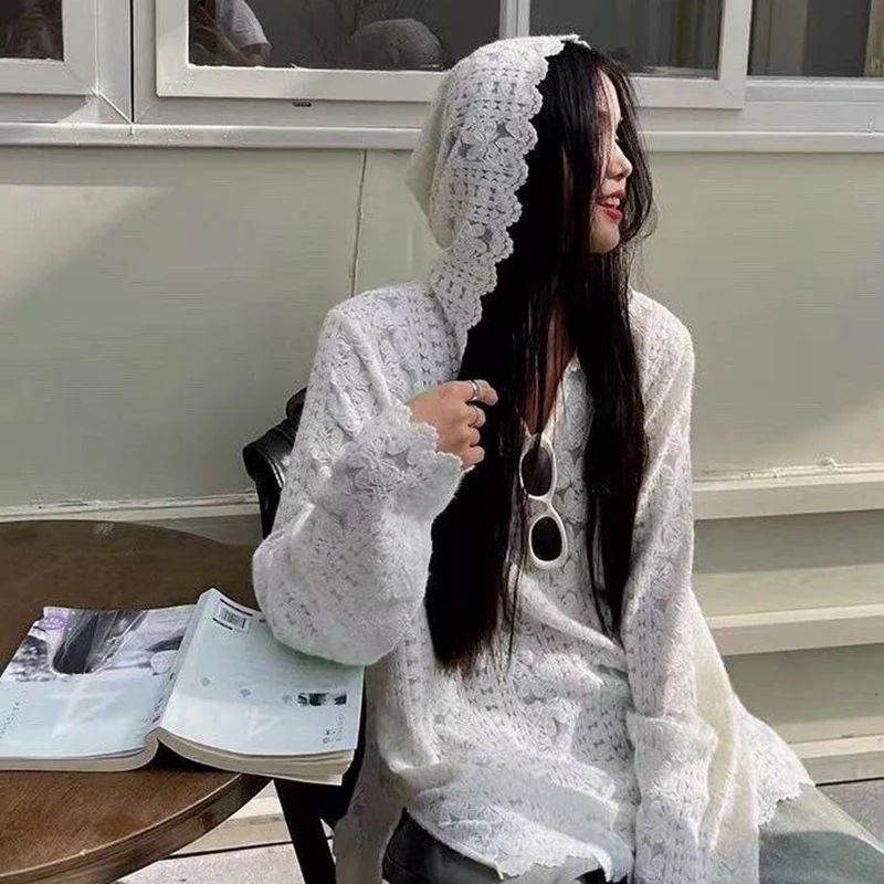 Y2K Lace Hooded Shirts Women S - đánh giá và giá Y2K Winter Clothing
