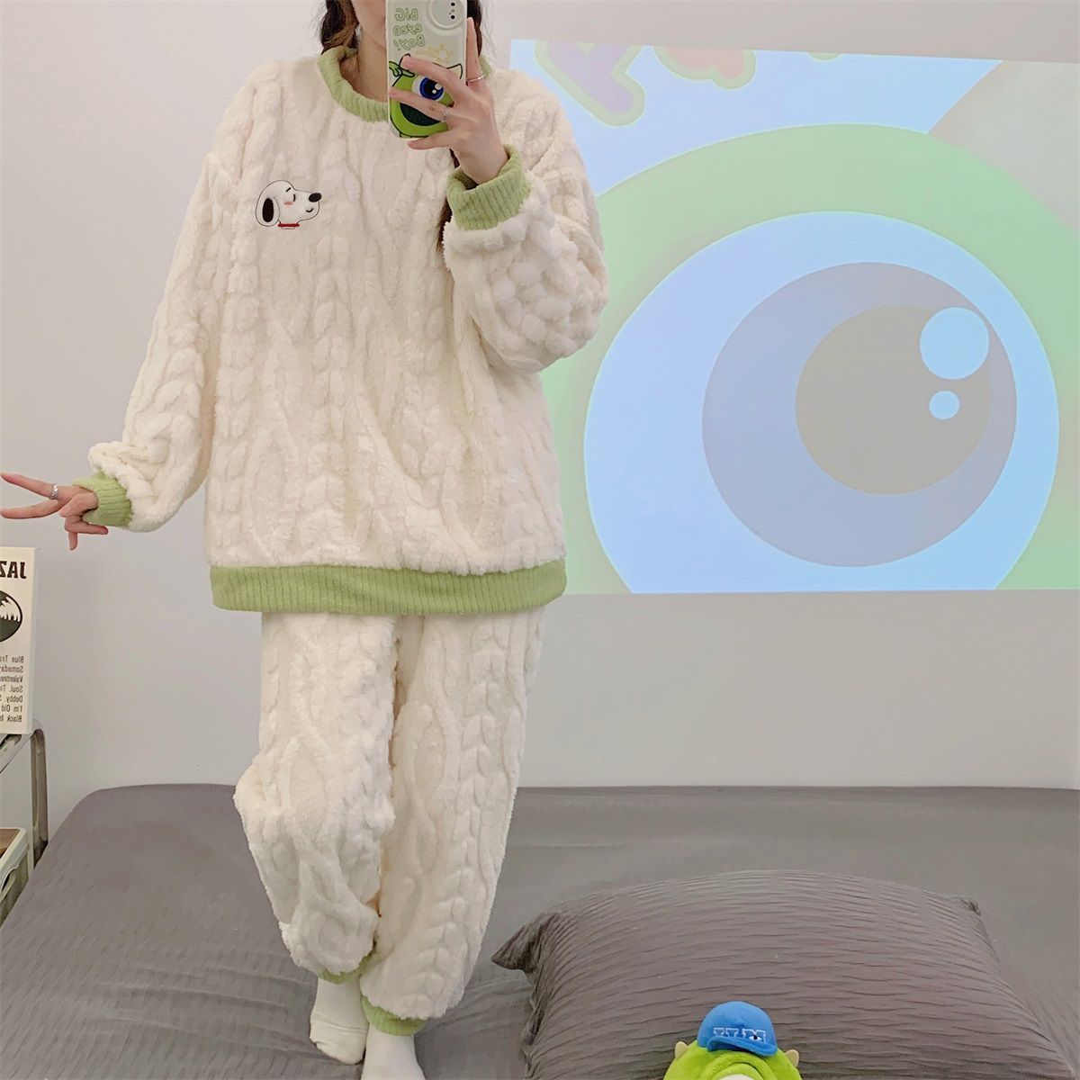 Cartoon Snoopy Women's Sleepwe - đánh giá và giá Winter Clothing Girls