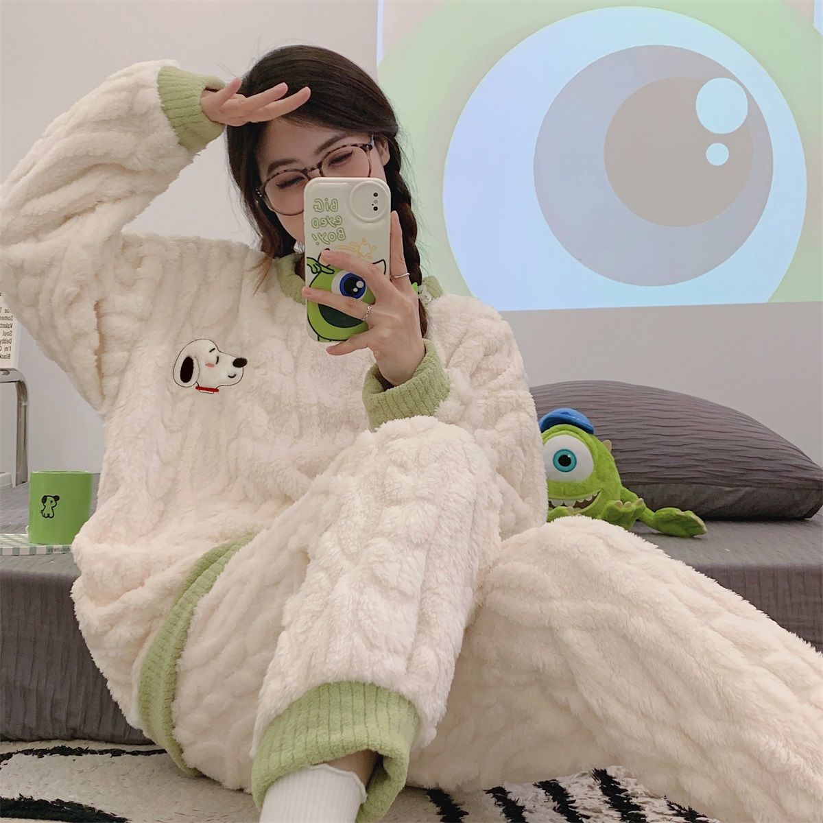 Cartoon Snoopy Women's Sleepwe - đánh giá và giá Winter Clothing Girls